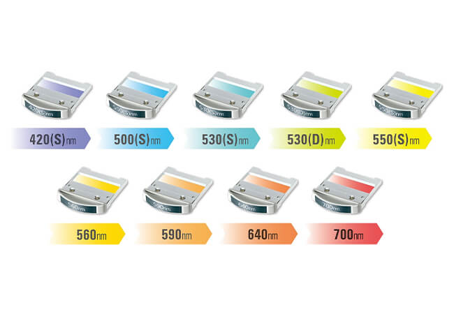 9種類の波長フィルター